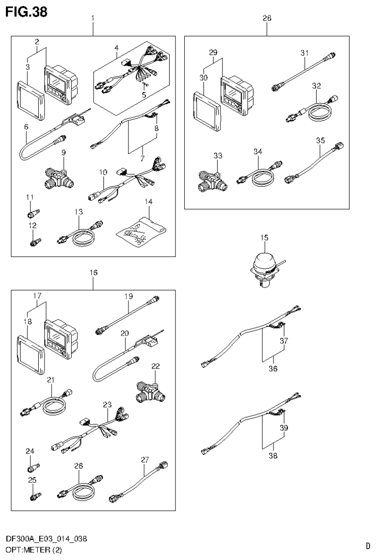 Suzuki DF250AP OPT:METER (2) parts diagram
